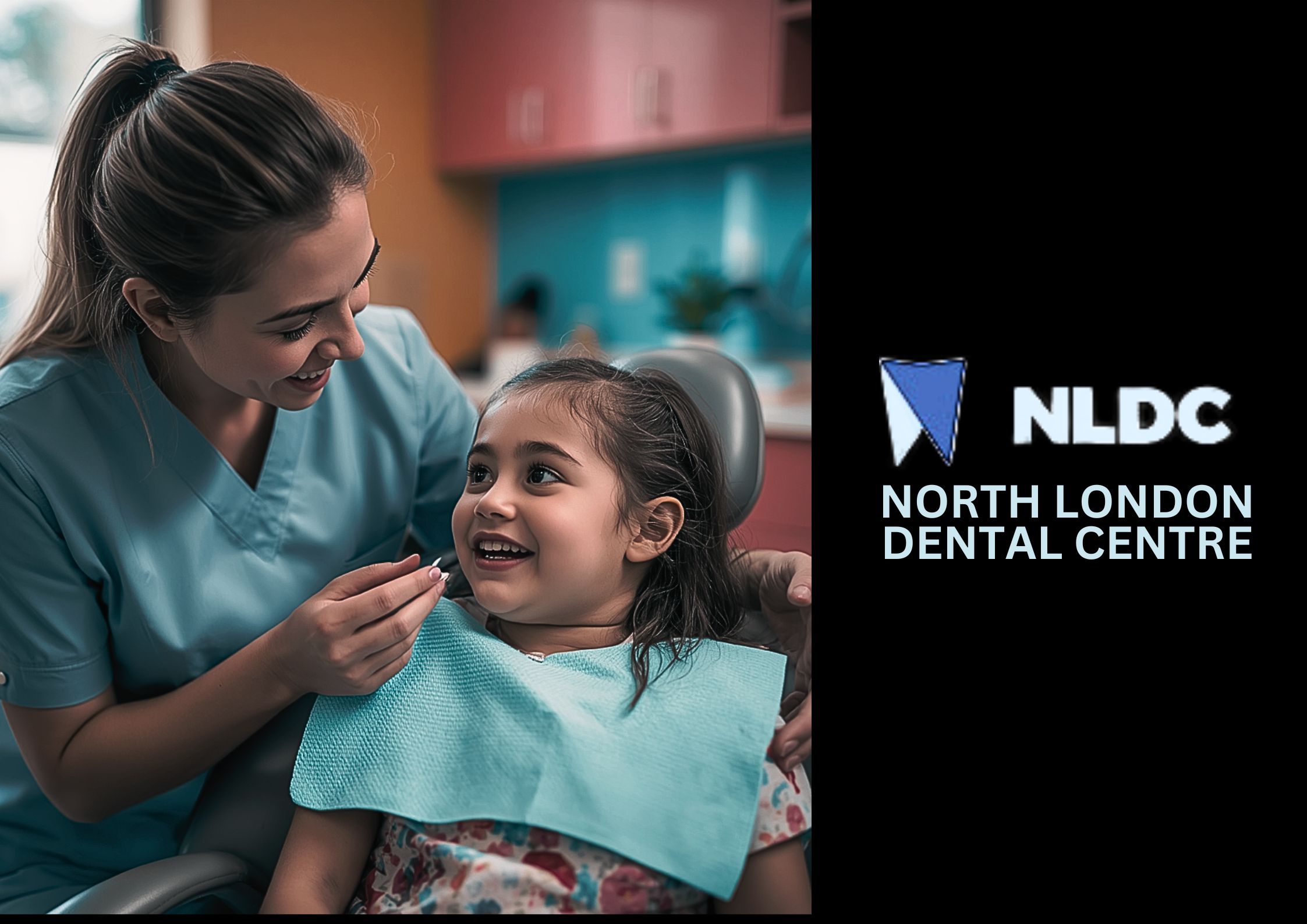 Dental nurse supporting a patient during treatment in a modern dental practice